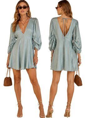 R.G. Kane Free People Janus Mini Dress Women's Small Blue Cocktail Party NWOT